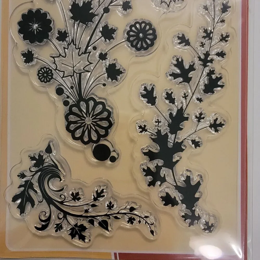 Inkadinkado Clear Craft Stamps Set of 4 AUTUMN 98551 FOILAGE TRAILS New